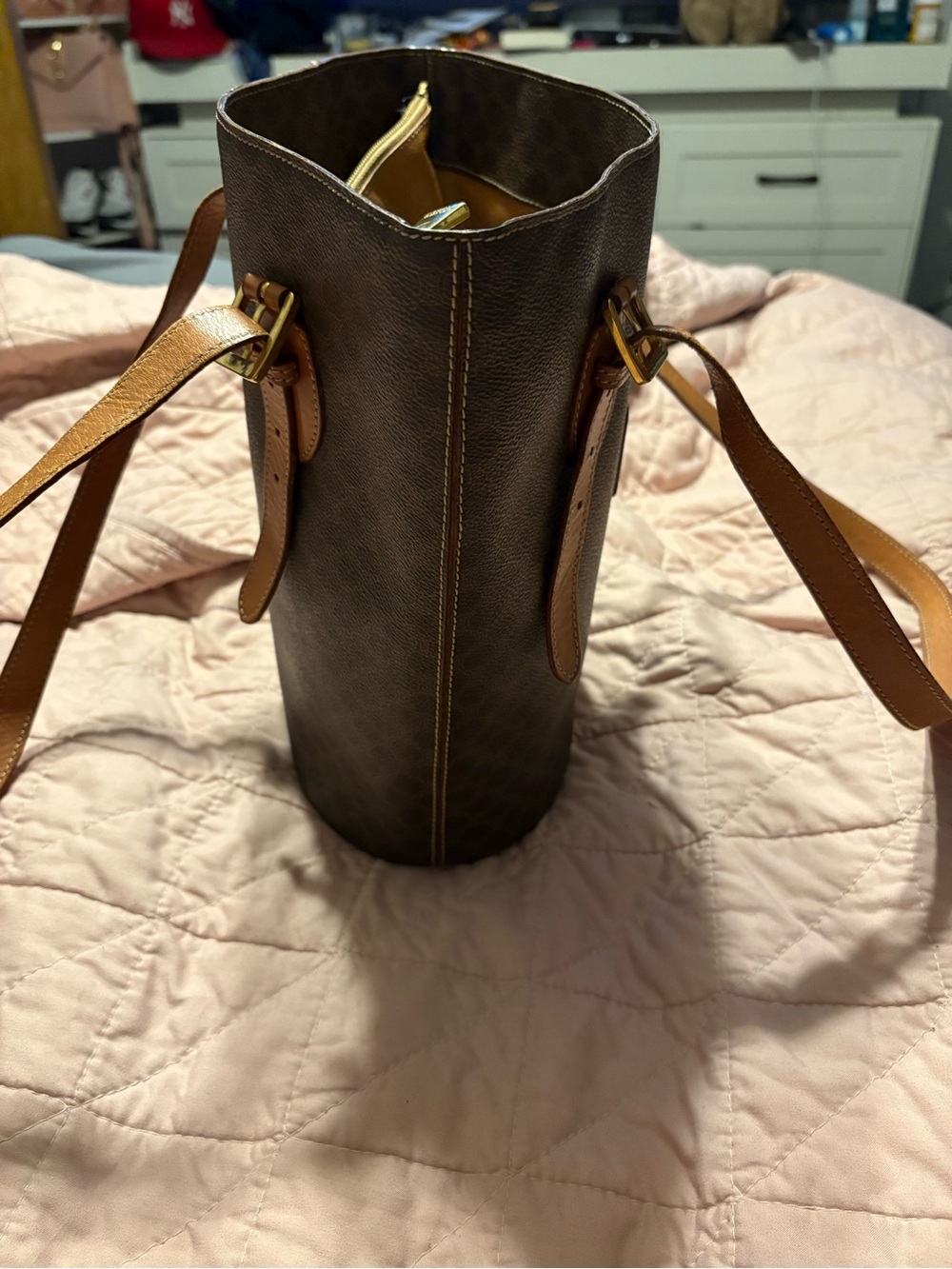 Auth. Vintage 1996 Céline Macadam Bucket Tote Shoulder Bag In Classic Monogram - Picture 10 of 16